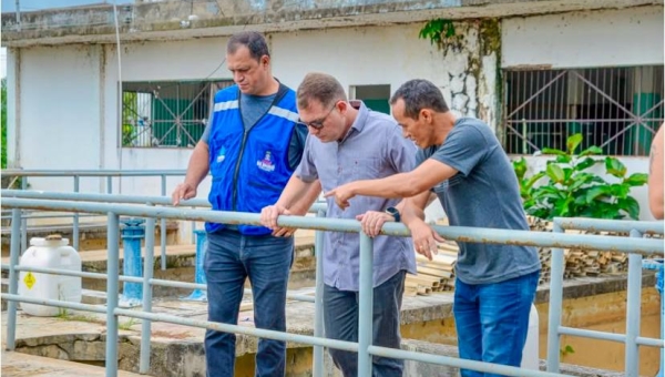 Prefeito em exercício de Rio Branco, Alysson Bestene, visita ETA I e anuncia obras de melhorias